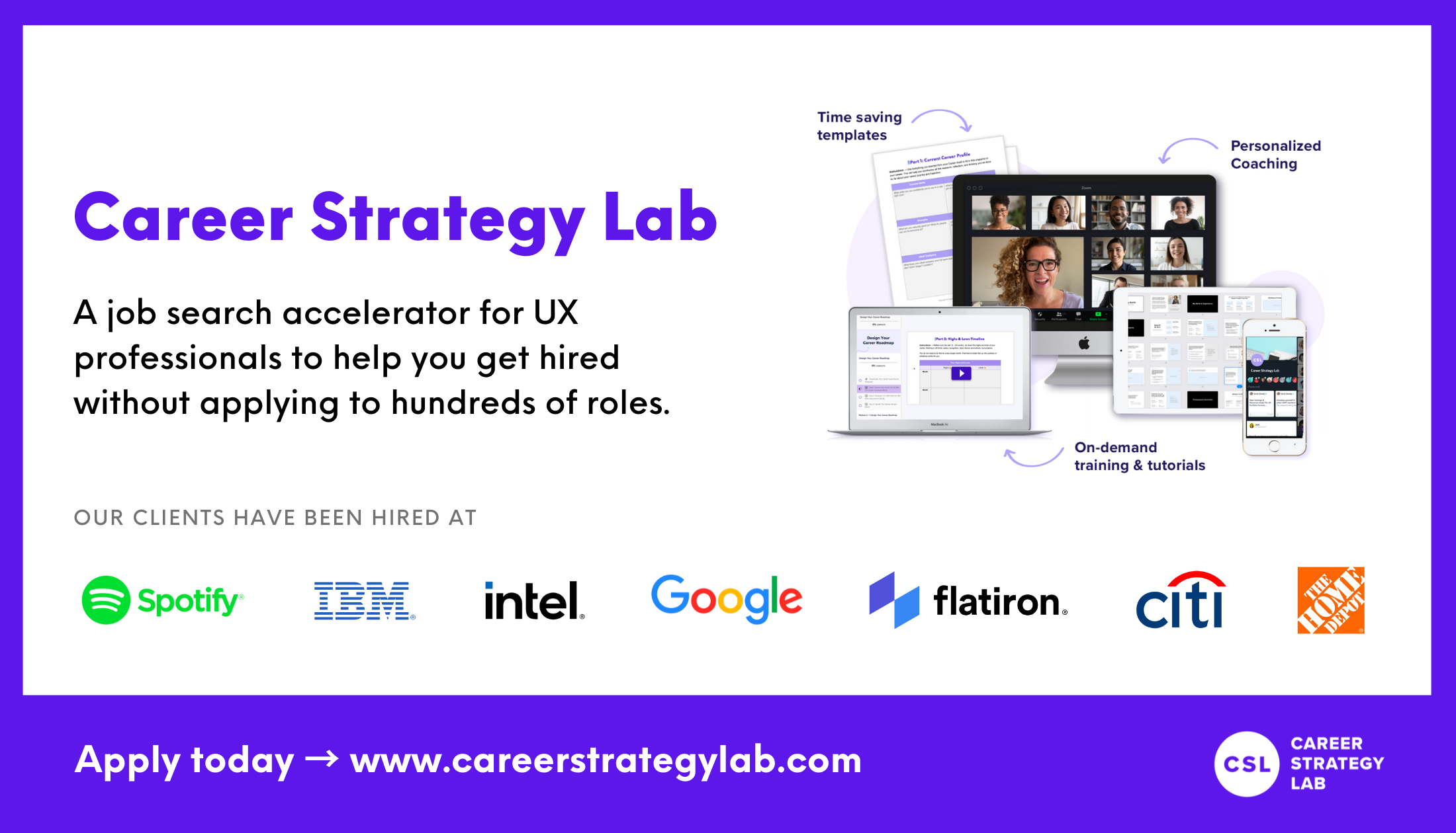 Career Strategy Lab | A UX Career Accelerator lead by Sarah Doody