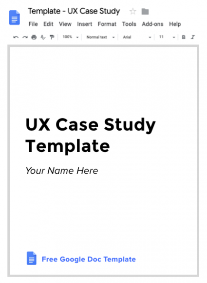 Title page of a UX Case Study document in Google Docs